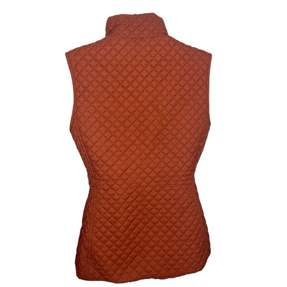 CREMIEUX Women's Size Small Dark Orange Quilted Zip Up Vest - Picture 3 of 12